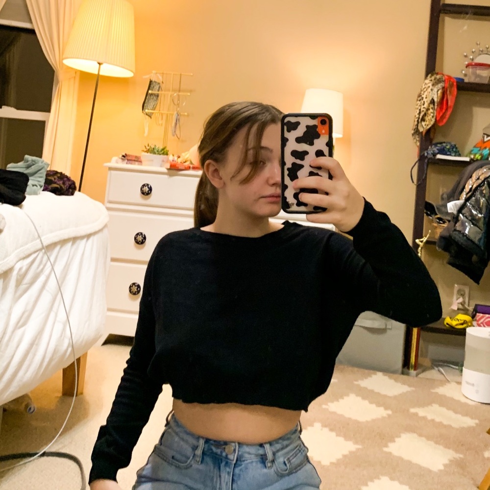 Black Cropped Sweater